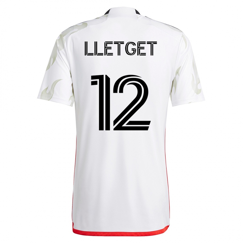 Uomo Maglia Sebastian Lletget #12 Bianco Kit Gara Away 2023/24 Maglietta