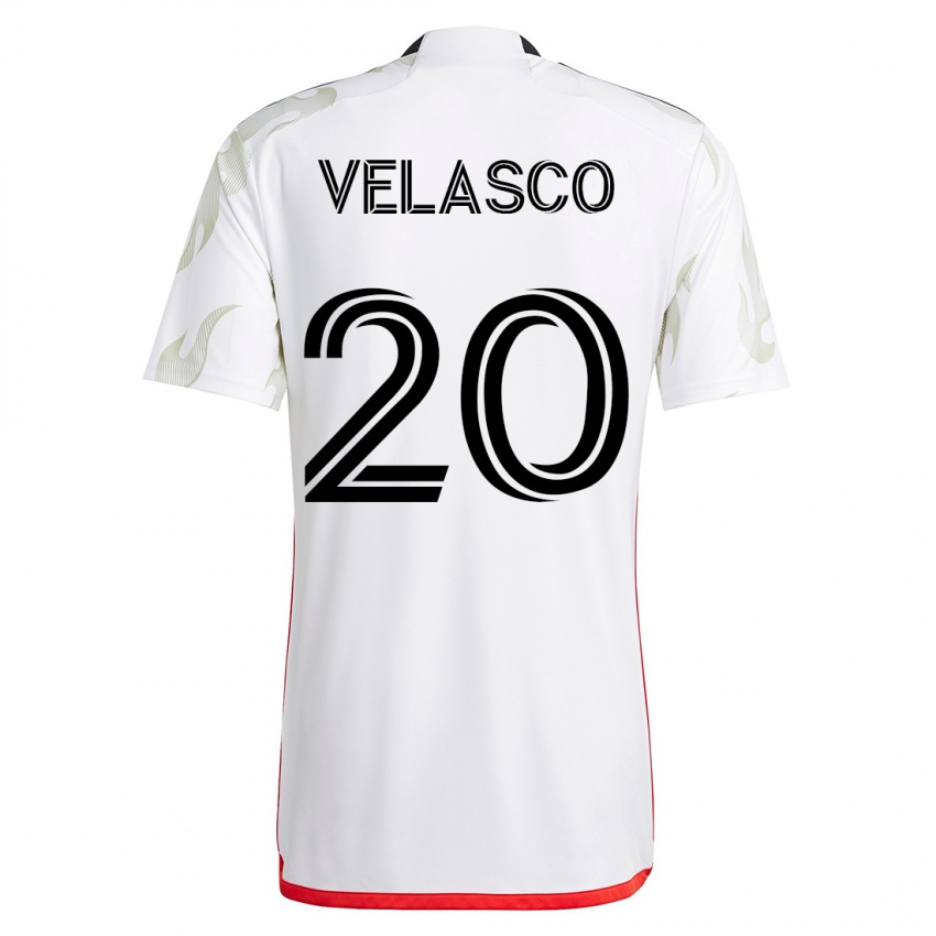 Uomo Maglia Alan Velasco #20 Bianco Kit Gara Away 2023/24 Maglietta