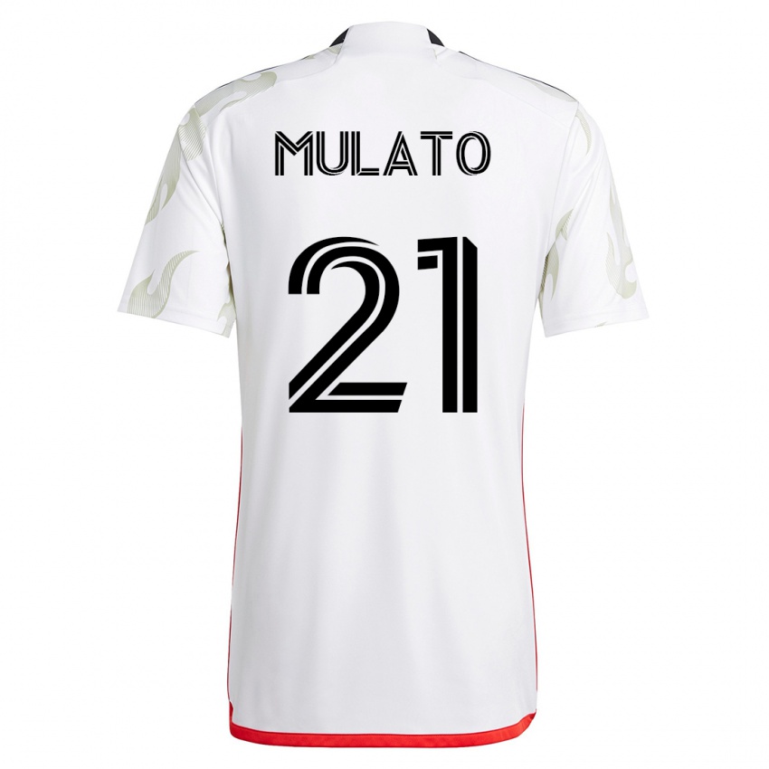 Uomo Maglia José Mulato #21 Bianco Kit Gara Away 2023/24 Maglietta
