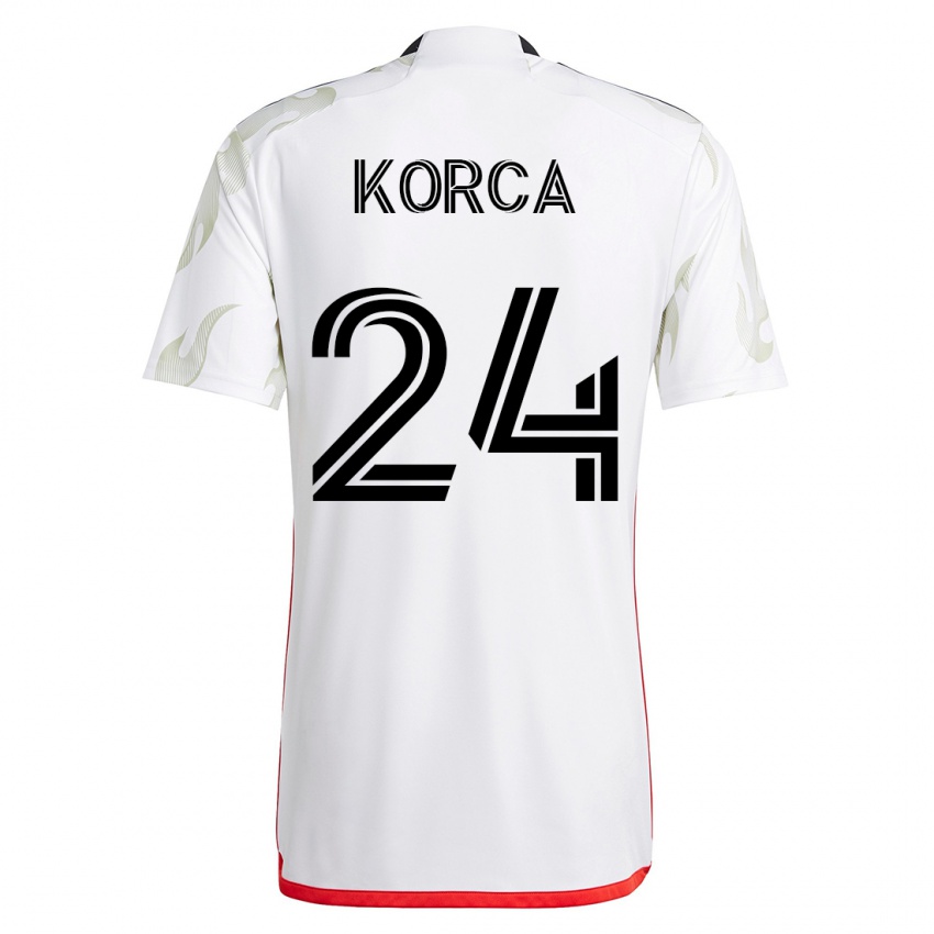 Uomo Maglia Amet Korca #24 Bianco Kit Gara Away 2023/24 Maglietta
