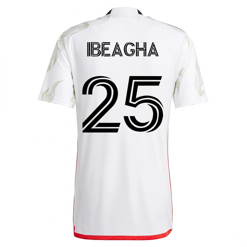 Uomo Maglia Sebastien Ibeagha #25 Bianco Kit Gara Away 2023/24 Maglietta