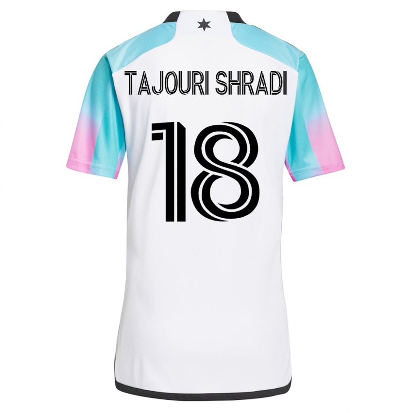 Uomo Maglia Ismael Tajouri-Shradi #18 Bianco Kit Gara Away 2023/24 Maglietta