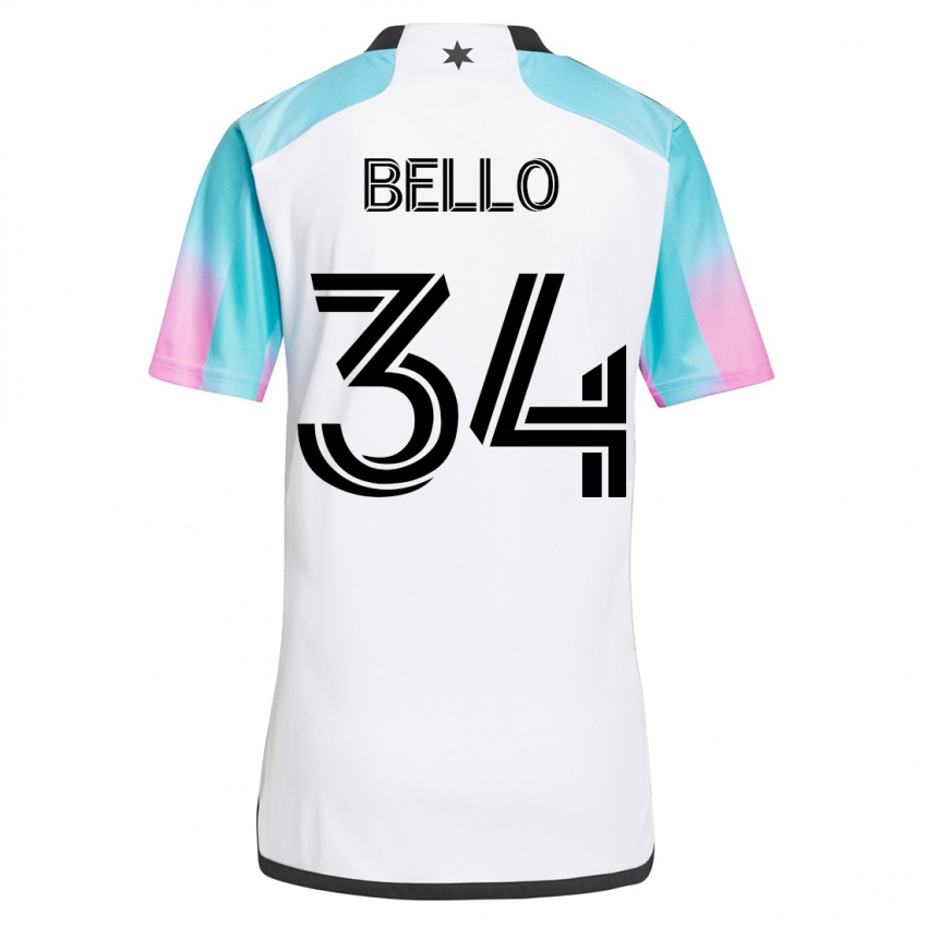 Uomo Maglia Zaydan Bello #34 Bianco Kit Gara Away 2023/24 Maglietta
