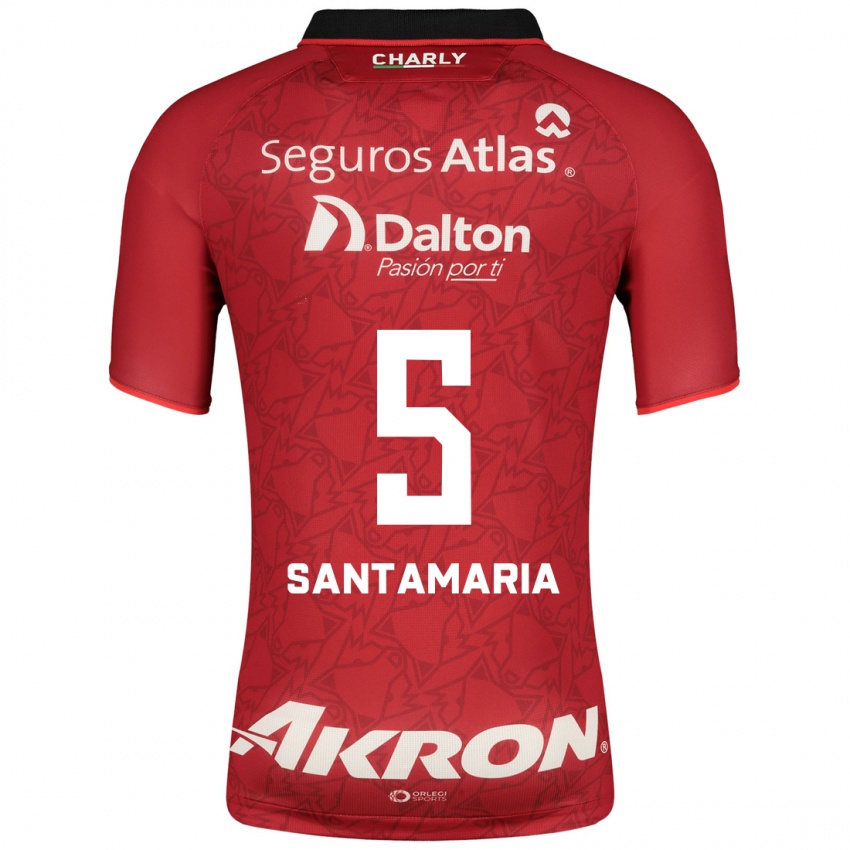 Uomo Maglia Anderson Santamaría #5 Rosso Kit Gara Away 2023/24 Maglietta