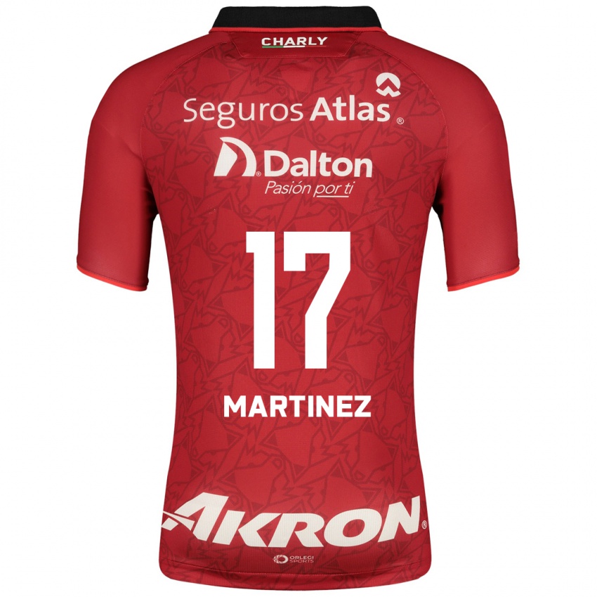 Uomo Maglia Jaziel Martinez #17 Rosso Kit Gara Away 2023/24 Maglietta
