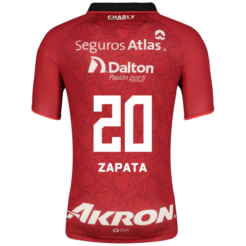 Uomo Maglia Juan Zapata #20 Rosso Kit Gara Away 2023/24 Maglietta