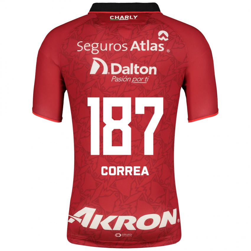 Uomo Maglia Leonardo Correa #187 Rosso Kit Gara Away 2023/24 Maglietta