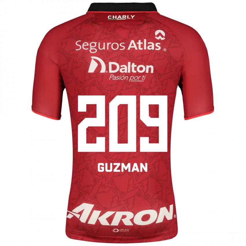 Uomo Maglia Jorge Guzmán #209 Rosso Kit Gara Away 2023/24 Maglietta