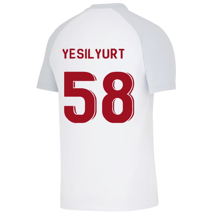 Uomo Maglia Ali Yeşilyurt #58 Bianco Kit Gara Away 2023/24 Maglietta