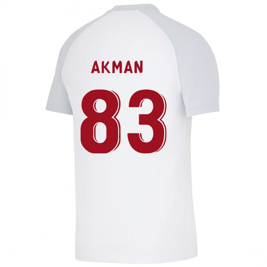 Uomo Maglia Efe Akman #83 Bianco Kit Gara Away 2023/24 Maglietta