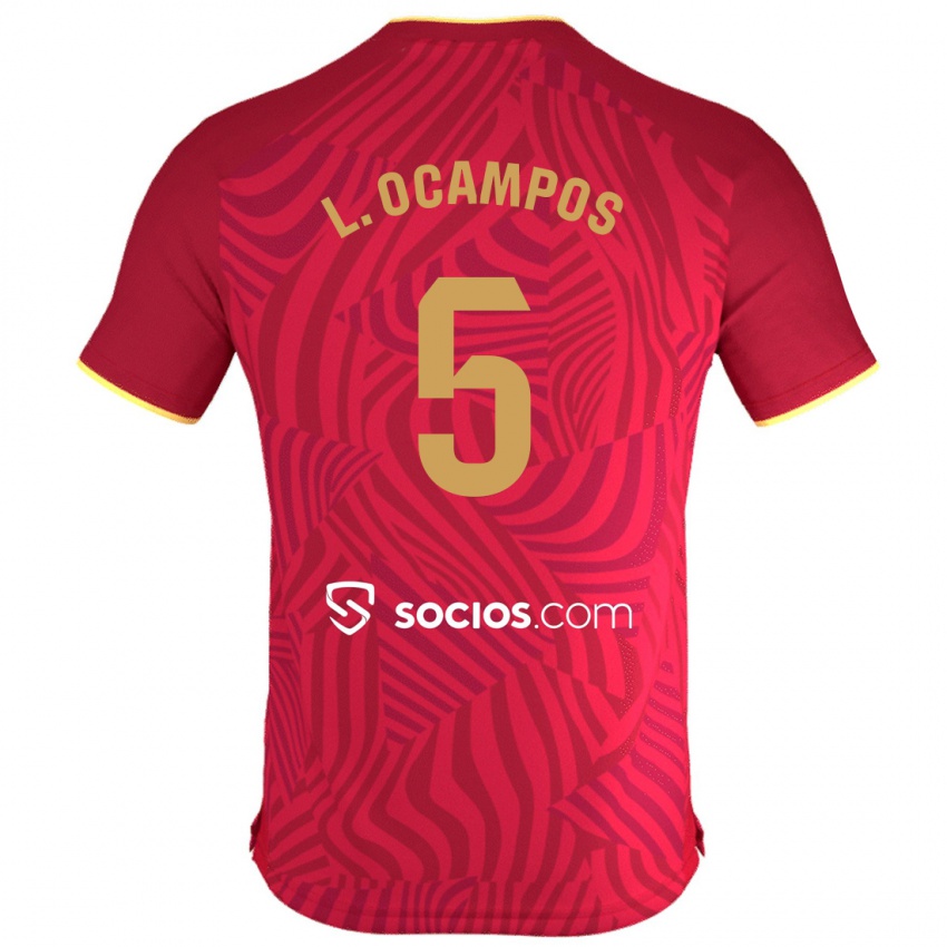 Uomo Maglia Lucas Ocampos #5 Rosso Kit Gara Away 2023/24 Maglietta