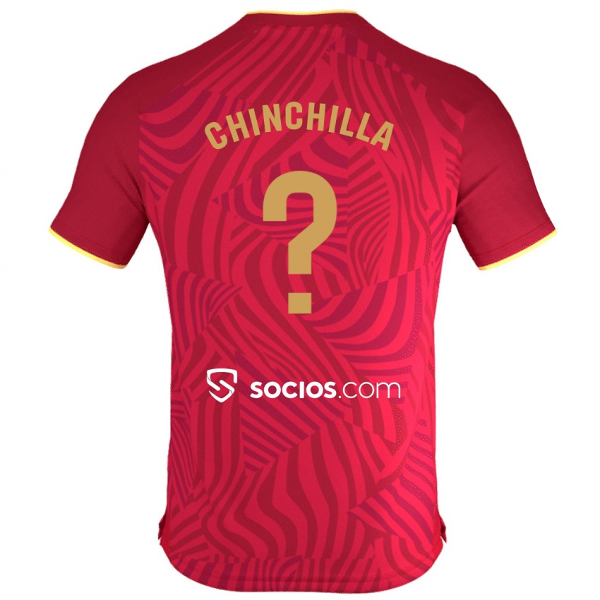 Uomo Maglia Gustavo Chinchilla #0 Rosso Kit Gara Away 2023/24 Maglietta