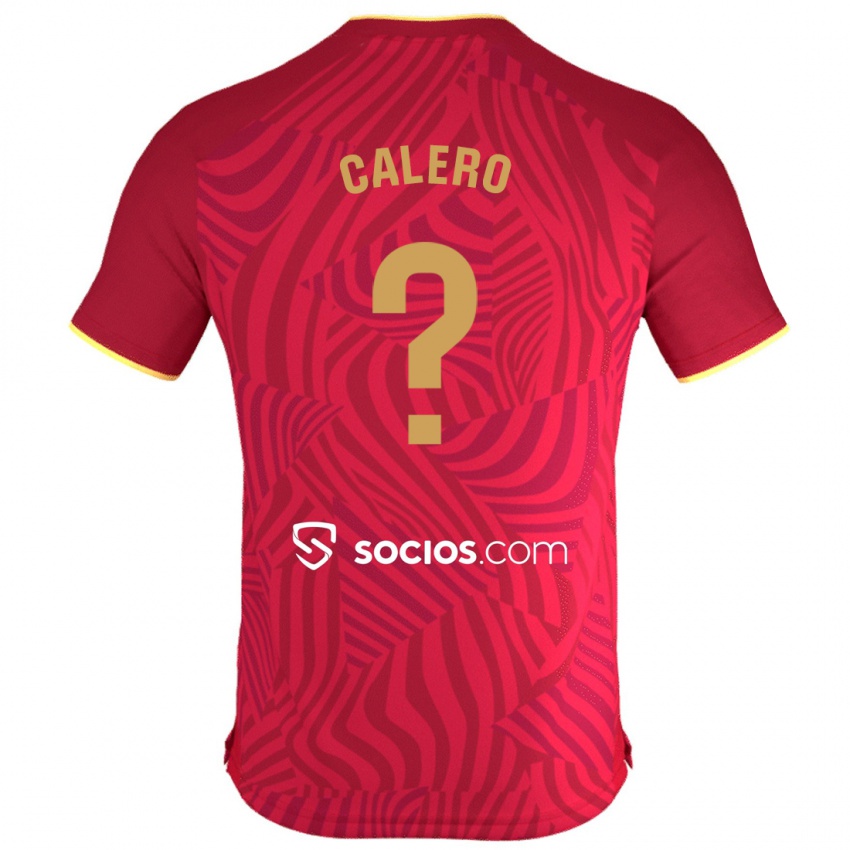 Uomo Maglia Josema Calero #0 Rosso Kit Gara Away 2023/24 Maglietta