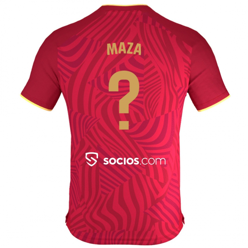 Uomo Maglia Manuel Maza #0 Rosso Kit Gara Away 2023/24 Maglietta