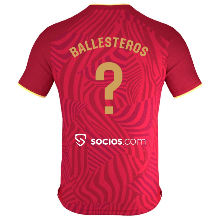 Uomo Maglia Gonzalo Ballesteros #0 Rosso Kit Gara Away 2023/24 Maglietta