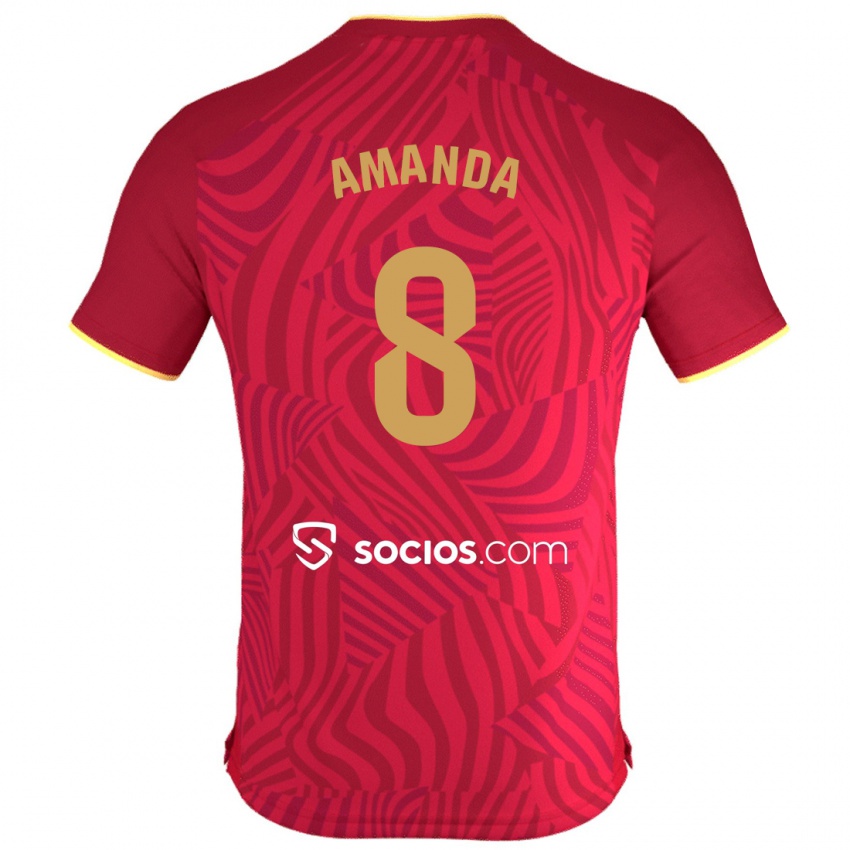 Uomo Maglia Amanda Sampedro Bustos #8 Rosso Kit Gara Away 2023/24 Maglietta