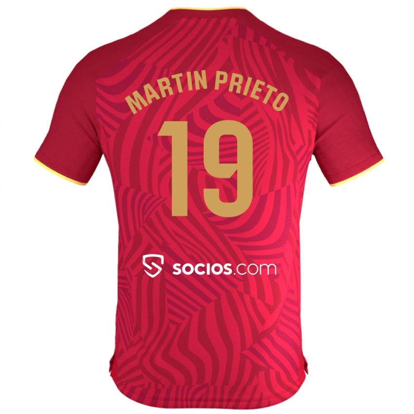 Uomo Maglia Cristina Martín-Prieto Gutiérrez #19 Rosso Kit Gara Away 2023/24 Maglietta