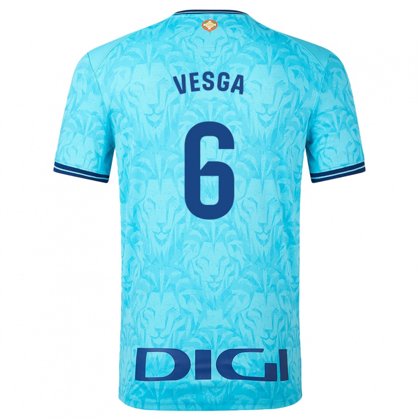 Uomo Maglia Mikel Vesga #6 Cielo Blu Kit Gara Away 2023/24 Maglietta