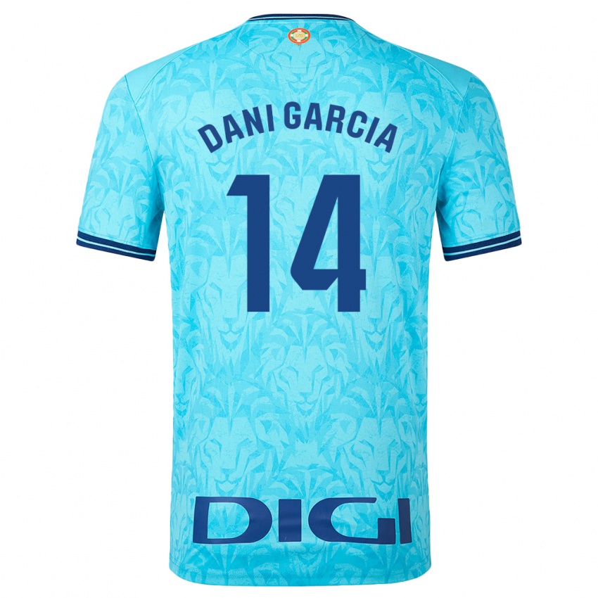 Uomo Maglia Dani Garcia #14 Cielo Blu Kit Gara Away 2023/24 Maglietta