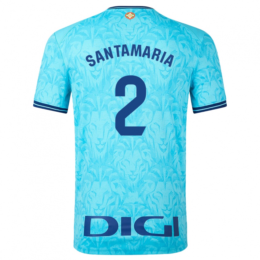 Uomo Maglia Unai Santamaría #2 Cielo Blu Kit Gara Away 2023/24 Maglietta