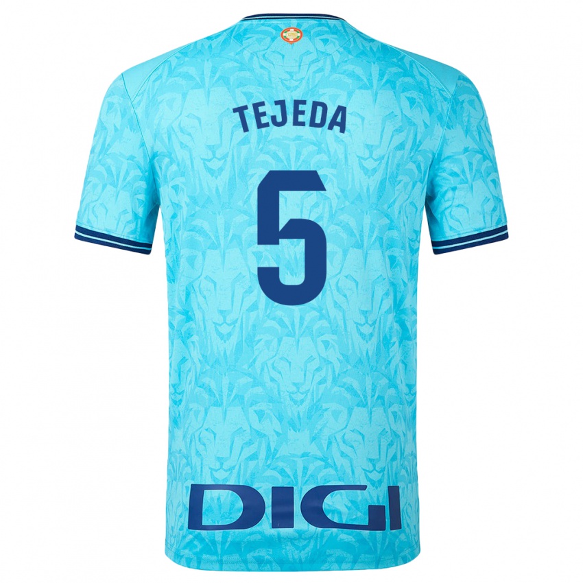 Uomo Maglia Diego Tejeda #5 Cielo Blu Kit Gara Away 2023/24 Maglietta