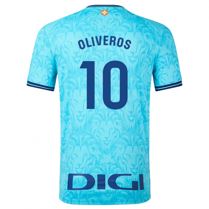 Uomo Maglia Aimar Oliveros #10 Cielo Blu Kit Gara Away 2023/24 Maglietta