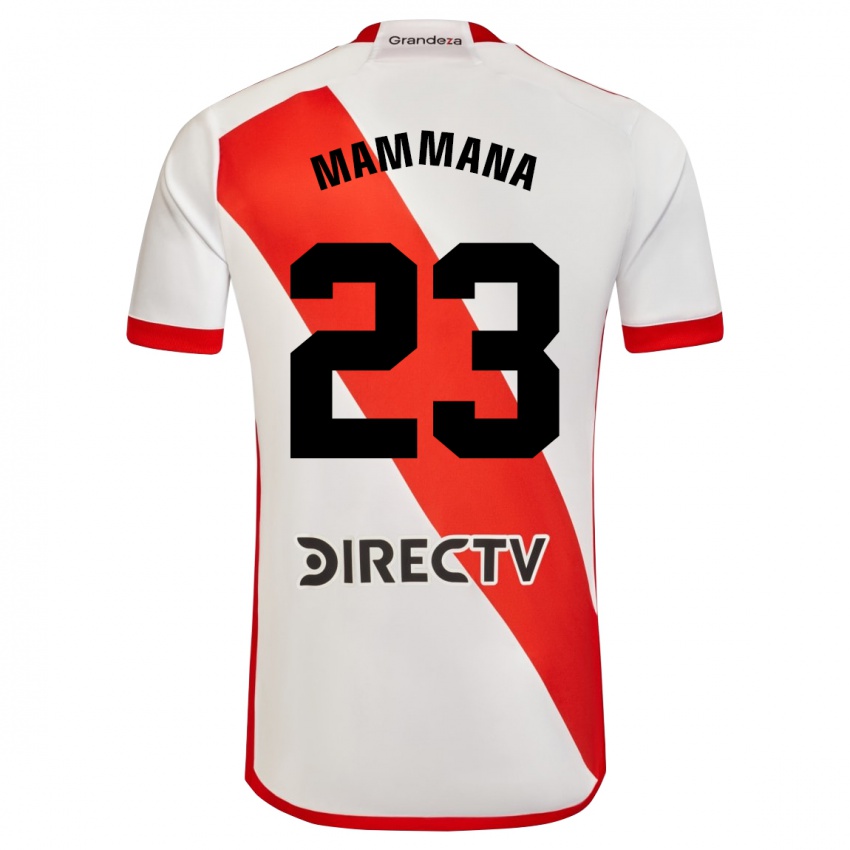Donna Maglia Emanuel Mammana #23 Bianco Rosso Kit Gara Home 2023/24 Maglietta