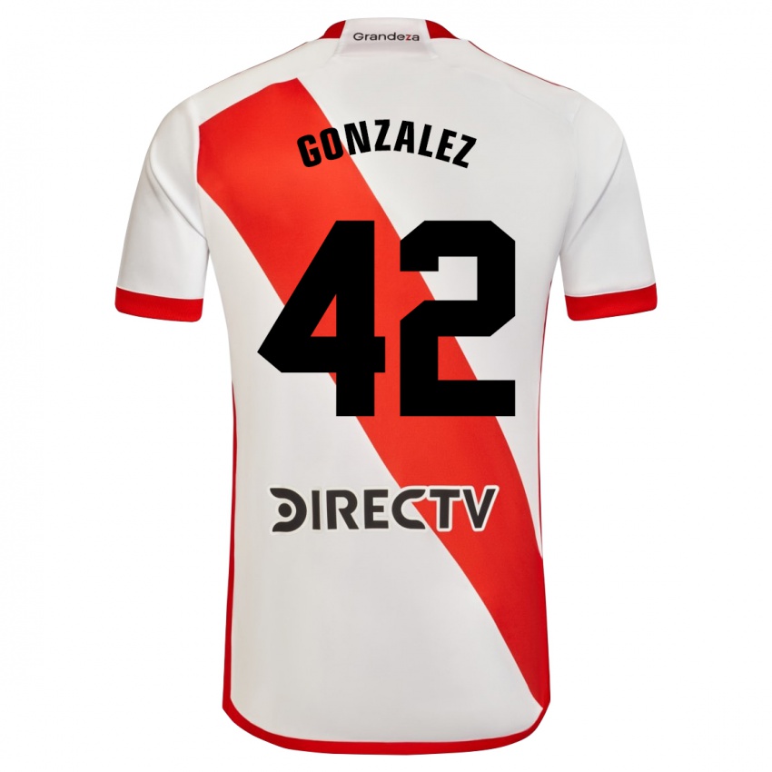 Donna Maglia Alexis González #42 Bianco Rosso Kit Gara Home 2023/24 Maglietta
