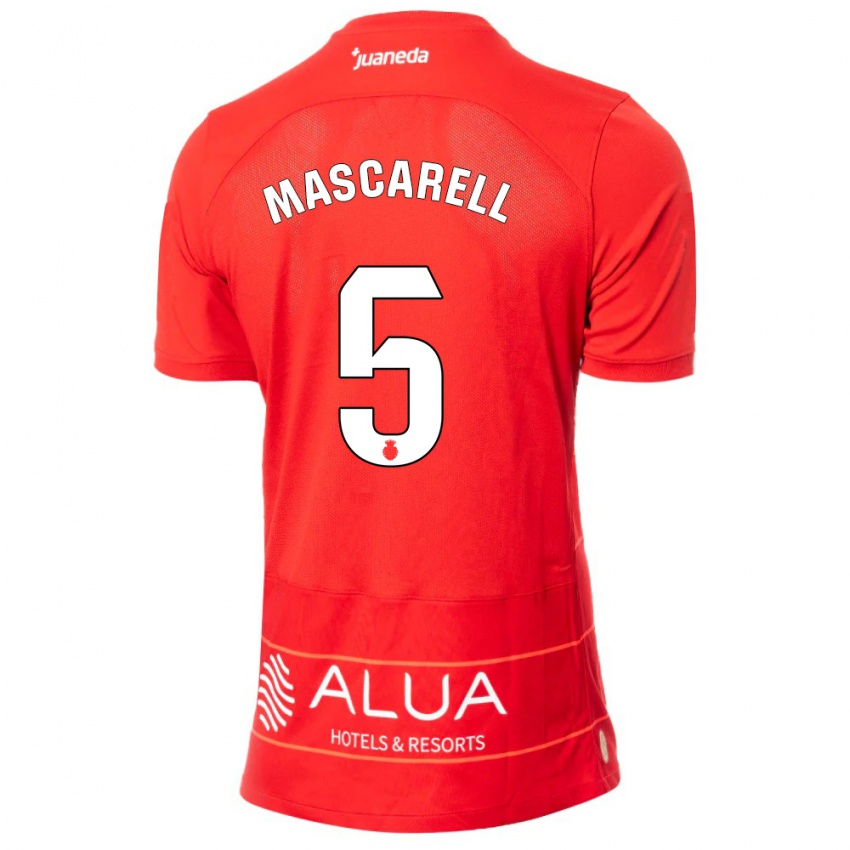 Donna Maglia Omar Mascarell #5 Rosso Kit Gara Home 2023/24 Maglietta