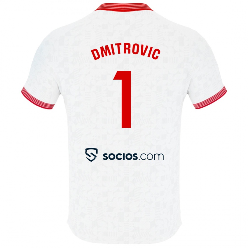 Donna Maglia Marko Dmitrovic #1 Bianco Kit Gara Home 2023/24 Maglietta
