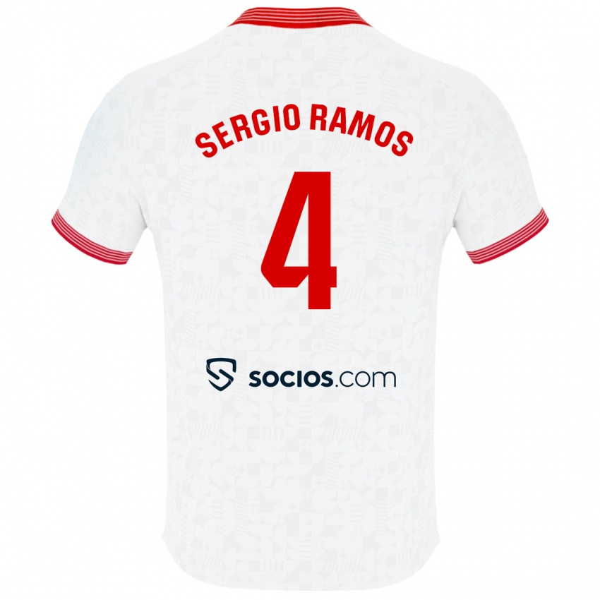 Donna Maglia Sergio Ramos #4 Bianco Kit Gara Home 2023/24 Maglietta