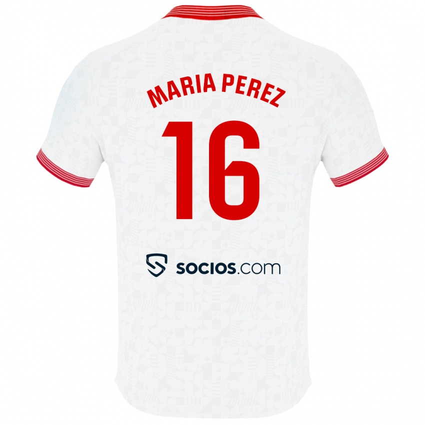 Donna Maglia María Pérez Rabaza #16 Bianco Kit Gara Home 2023/24 Maglietta