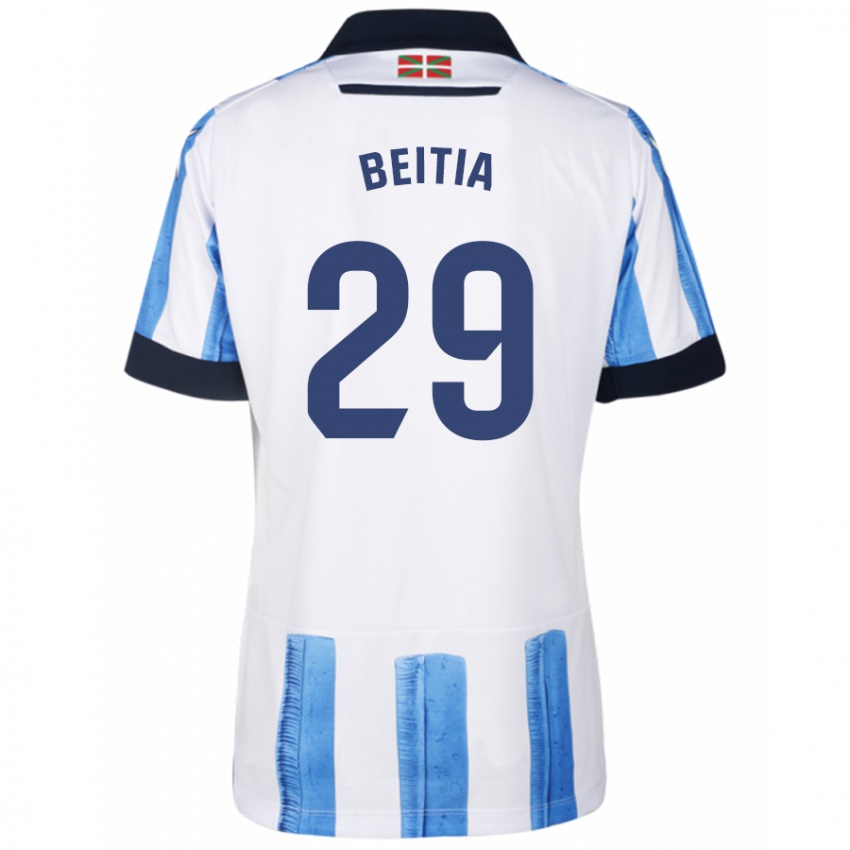 Donna Maglia Luken Beitia #29 Blu Bianco Kit Gara Home 2023/24 Maglietta