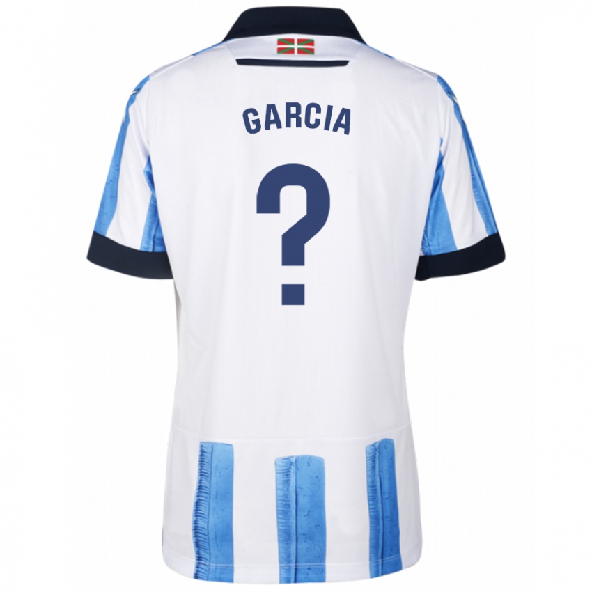 Donna Maglia Alex Garcia #0 Blu Bianco Kit Gara Home 2023/24 Maglietta
