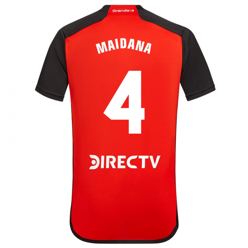 Donna Maglia Jonatan Maidana #4 Rosso Kit Gara Away 2023/24 Maglietta