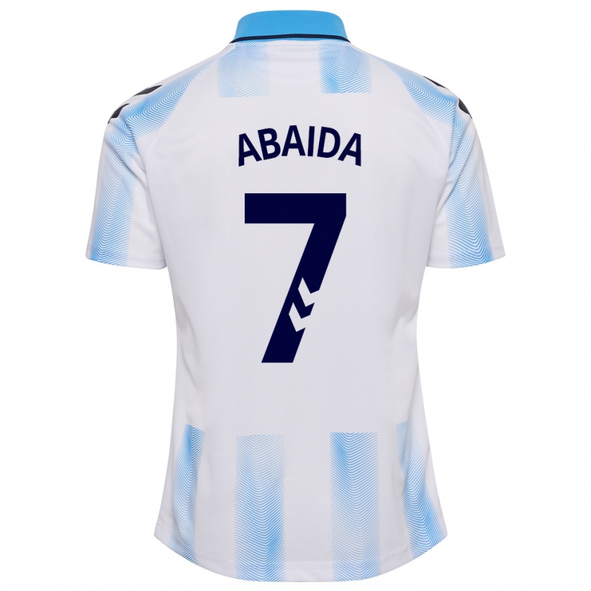 Bambino Maglia Haitam Abaida #7 Bianco Blu Kit Gara Home 2023/24 Maglietta
