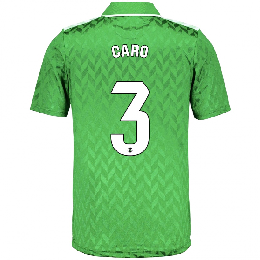 Bambino Maglia Andrés Caro #3 Verde Kit Gara Away 2023/24 Maglietta
