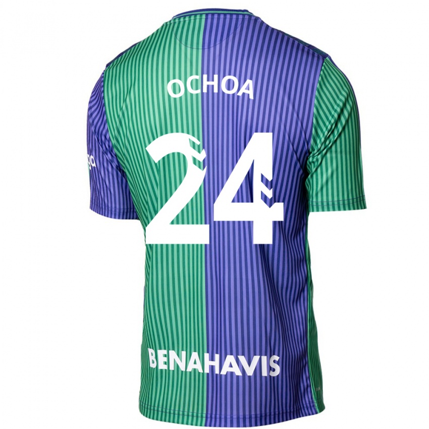 Bambino Maglia Aarón Ochoa #24 Verde Blu Kit Gara Away 2023/24 Maglietta