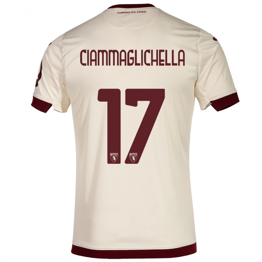Bambino Maglia Aaron Ciammaglichella #17 Champagne Kit Gara Away 2023/24 Maglietta