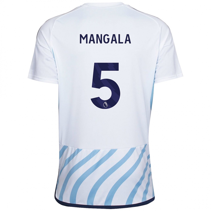 Bambino Maglia Orel Mangala #5 Bianco Blu Kit Gara Away 2023/24 Maglietta