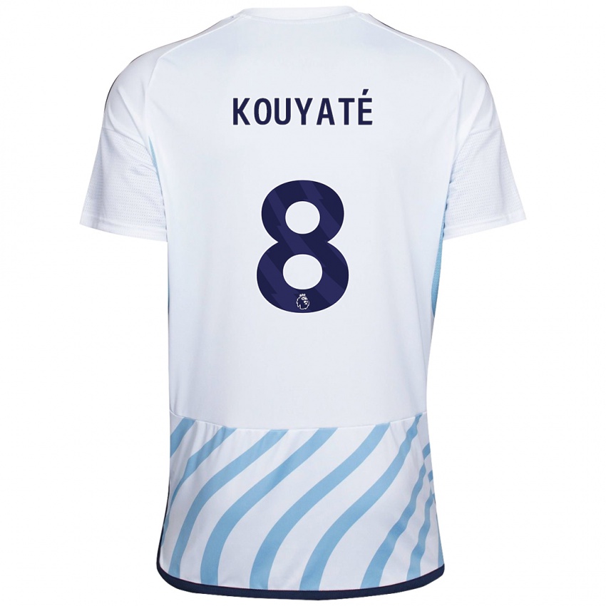 Bambino Maglia Cheikhou Kouyaté #8 Bianco Blu Kit Gara Away 2023/24 Maglietta