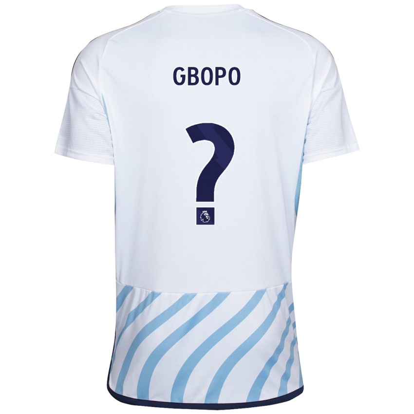 Bambino Maglia Tony Gbopo #0 Bianco Blu Kit Gara Away 2023/24 Maglietta