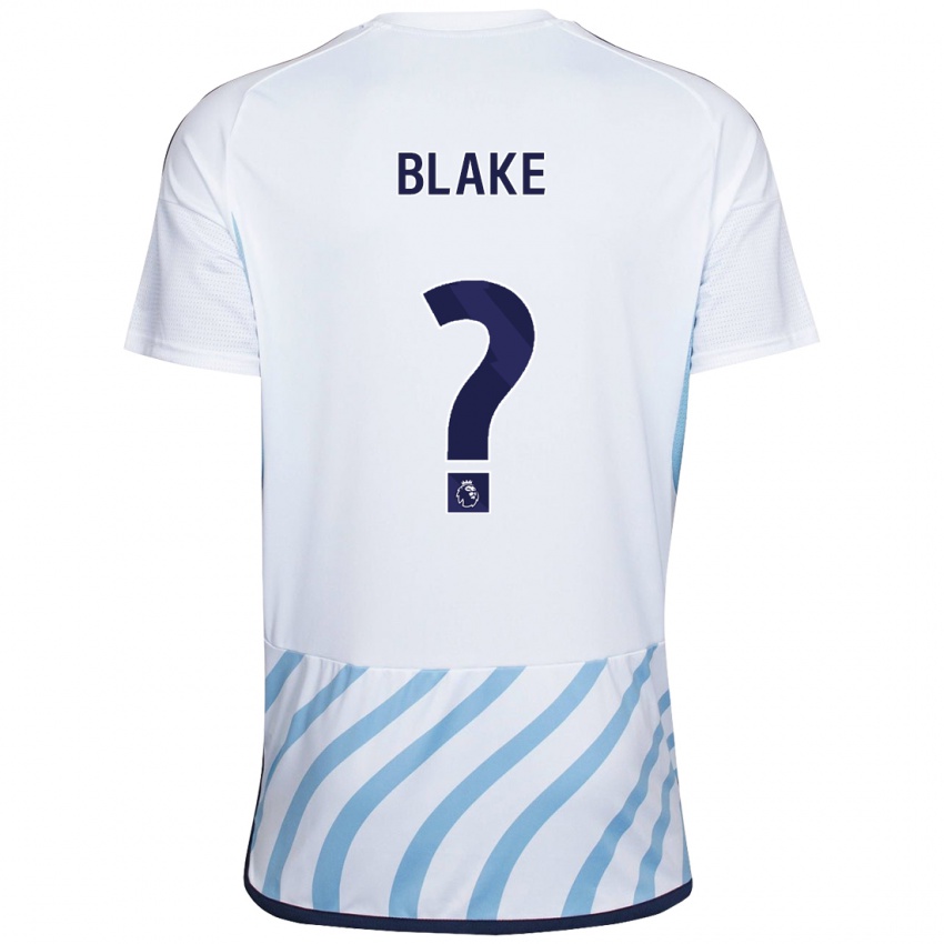 Bambino Maglia Zyan Blake #0 Bianco Blu Kit Gara Away 2023/24 Maglietta