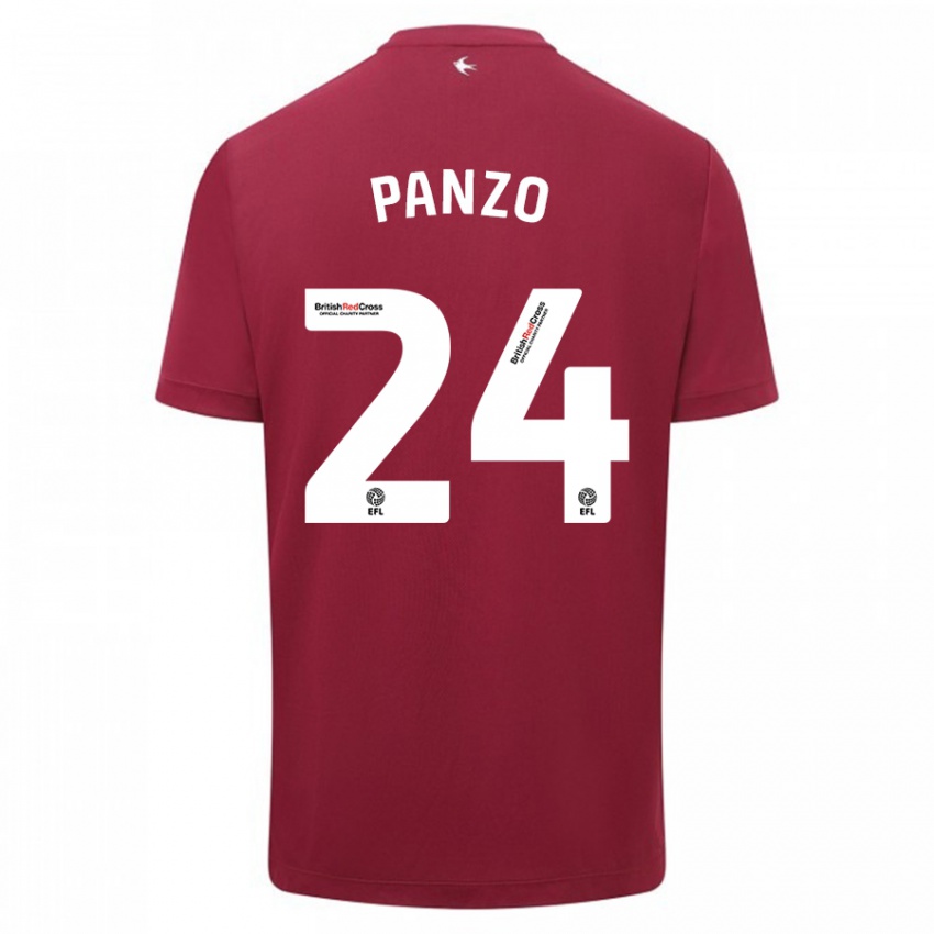 Bambino Maglia Jonathan Panzo #24 Rosso Kit Gara Away 2023/24 Maglietta