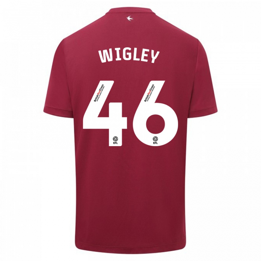 Bambino Maglia Morgan Wigley #46 Rosso Kit Gara Away 2023/24 Maglietta