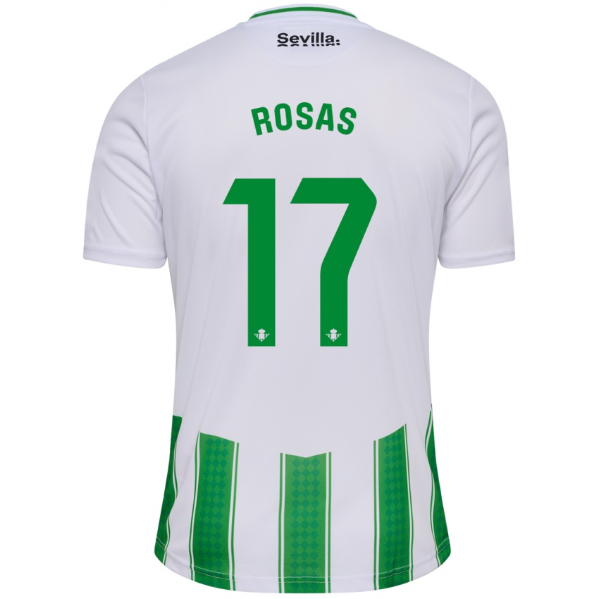 Uomo Maglia Berto Rosas #17 Bianco Kit Gara Home 2023/24 Maglietta