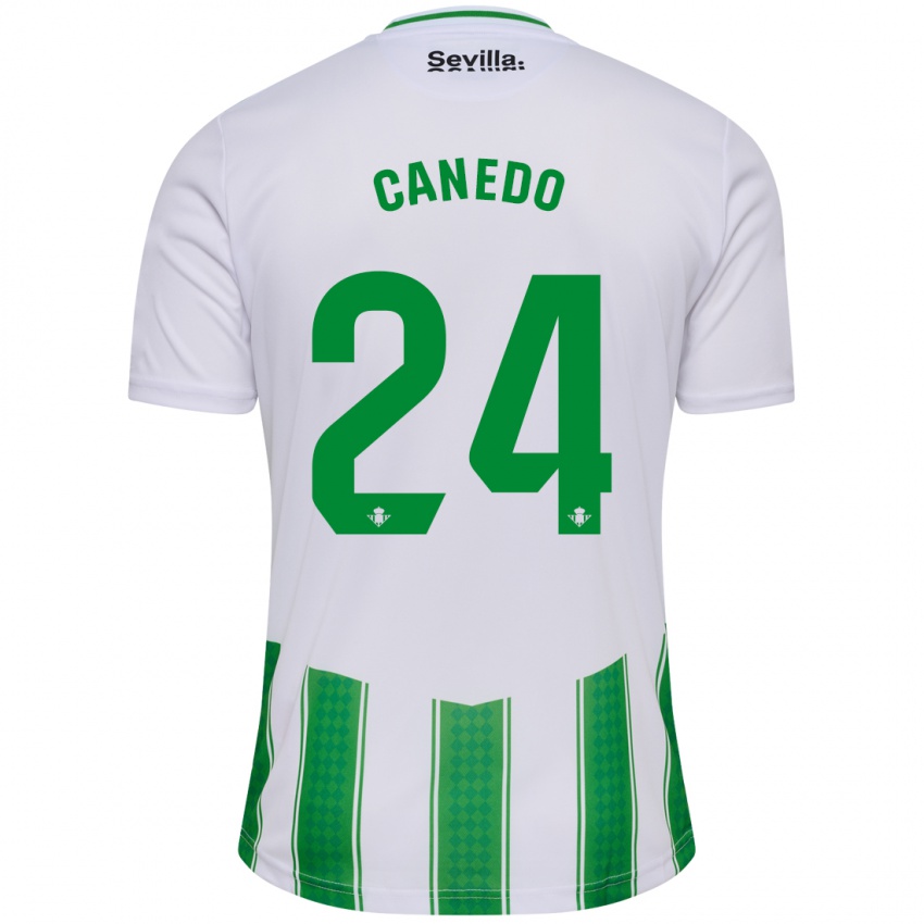 Uomo Maglia Damián Canedo #24 Bianco Kit Gara Home 2023/24 Maglietta