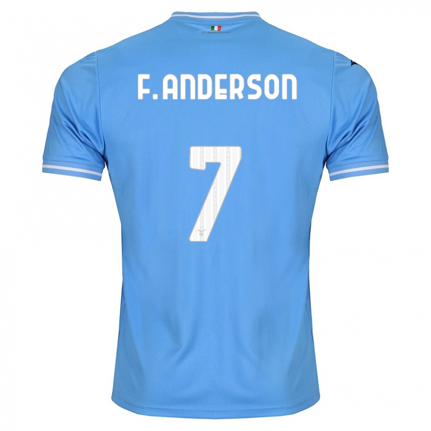 Uomo Maglia Felipe Anderson #7 Blu Kit Gara Home 2023/24 Maglietta