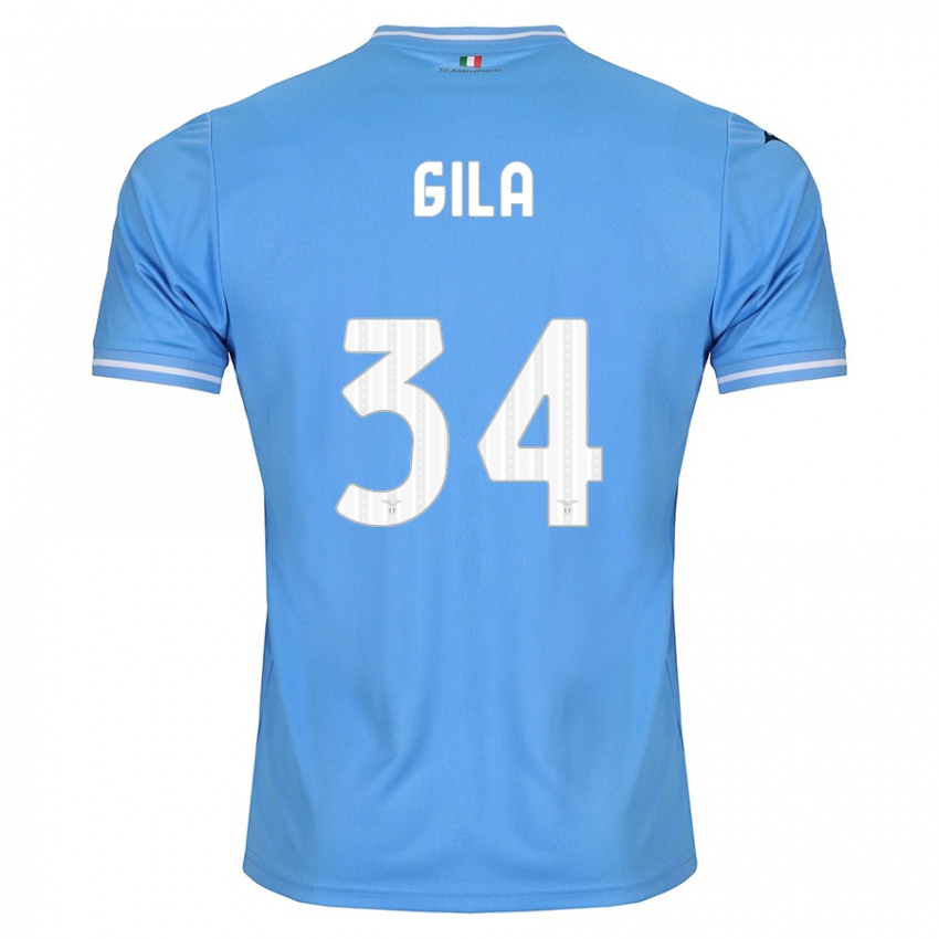Uomo Maglia Mario Gila #34 Blu Kit Gara Home 2023/24 Maglietta