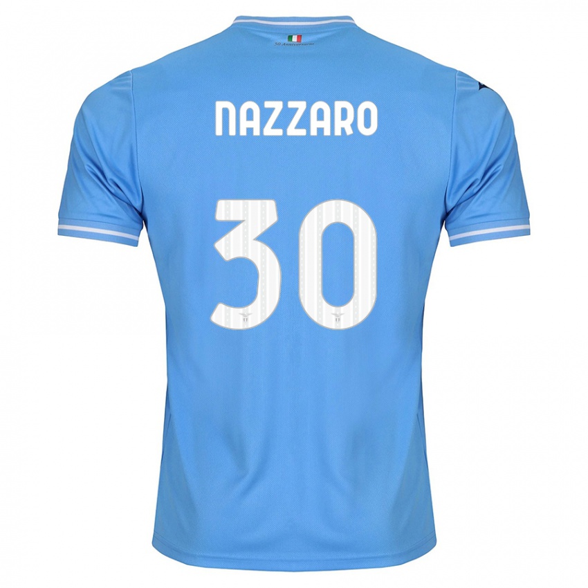Uomo Maglia Marco Nazzaro #30 Blu Kit Gara Home 2023/24 Maglietta